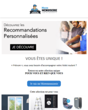 e-mailing - Marketing marque - Communication Produits - Nouveaux produits - Marketing fidélisation - Incitation au réachat - Marketing Acquisition - Panier abandonné - Relance inactifs - Mister Menuiserie - 06/2020