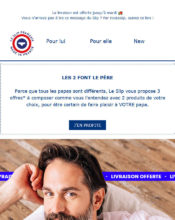 e-mailing - Marketing relationnel - Anniversaire / Fête contact - Marketing marque - Communication Produits - Nouveaux produits - Marketing fidélisation - Incitation au réachat - Le slip français - 06/2020