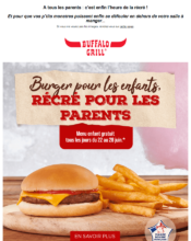 e-mailing - Marketing marque - Communication Produits - Nouveaux produits - Marketing Acquisition - Gratuit - Cadeau - Marketing fidélisation - Incitation au réachat - Buffalo Grill - 06/2020
