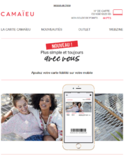 e-mailing - Marketing marque - Communication Services - Nouveaux Services - Marketing fidélisation - Points et statut - Camaïeu - 06/2020