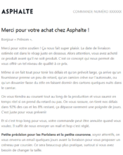 e-mailing - Transactionnels - Confirmation de commande - Asphalte - 06/2020