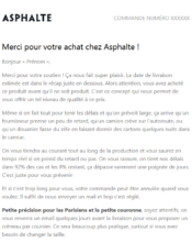 e-mailing - Transactionnels - Confirmation de commande - Asphalte - 10/2021