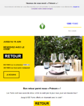 e-mailing - Marketing fidélisation - Animation / Vie du Programme de Fidélité - Incitation au réachat - Points et statut - Marketing marque - Communication Produits - Nouveaux produits - Marketing Acquisition - Ventes flash, soldes, demarque, promo, réduction - Lafourchette - 06/2020