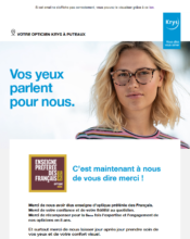 e-mailing - Marketing marque - Institutionnel - Marketing relationnel - Remerciements - Krys - 06/2020