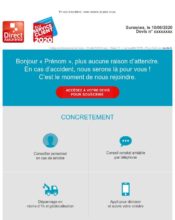 e-mailing - Marketing Acquisition - Acquisition abonnements - Collecte de données - Acquisition de leads - Marketing marque - Communication Services - Nouveaux Services - Direct Assurance - 06/2020