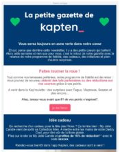 e-mailing - Marketing fidélisation - Animation / Vie du Programme de Fidélité - Incitation au réachat - Points et statut - Marketing marque - Communication Services - Nouveaux Services - Marketing Acquisition - Gratuit - Cadeau - Jeu promo - Ventes flash, soldes, demarque, promo, réduction - Kapten - 06/2020