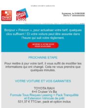 e-mailing - Marketing marque - Communication Produits - Nouveaux produits - Communication Services - Nouveaux Services - Marketing Acquisition - Panier abandonné - Direct Assurance - 06/2020