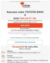 e-mailing - Transactionnels - Confirmation demande de devis / contact / RDV - L'olivier Assurance - 06/2020