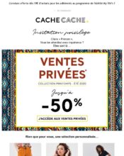 e-mailing - Marketing Acquisition - Ventes privées - Cache-Cache - 06/2020