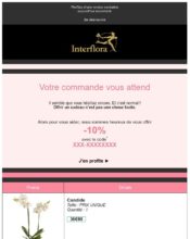 e-mailing - Marketing Acquisition - Panier abandonné - Ventes flash, soldes, demarque, promo, réduction - Interflora - 06/2020