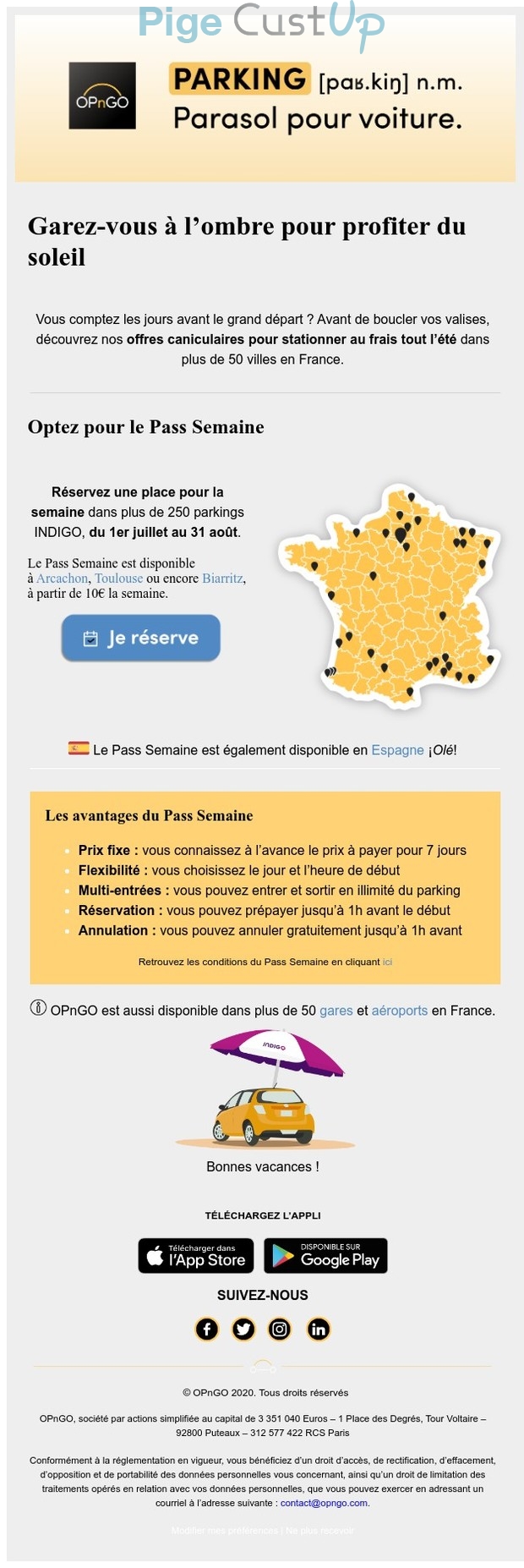 Exemple de Type de media  e-mailing - OPnGO - Marketing marque - Communication Produits - Nouveaux produits - Communication Services - Nouveaux Services - Marketing fidélisation - Incitation au réachat