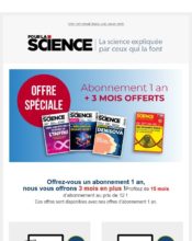e-mailing - Marketing Acquisition - Acquisition abonnements - Gratuit - Cadeau - Pour la Science - 06/2020