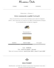 e-mailing - Transactionnels - Suivi de commande Expédition / Livraison - Massimo Dutti - 06/2020