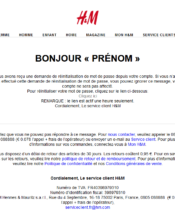 e-mailing - Transactionnels - Changement de mot de passe / d'identifiant - H&M - 07/2020