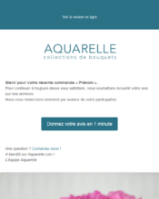 e-mailing - Enquêtes Clients - NPS / Avis clients - Aquarelle - 07/2020