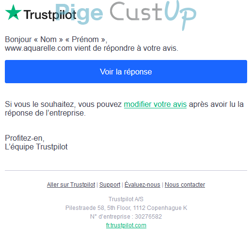 Exemple de Type de media  e-mailing - Aquarelle - Marketing relationnel - Alerting