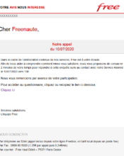 e-mailing - Enquêtes Clients - NPS / Avis clients - Free - 07/2020