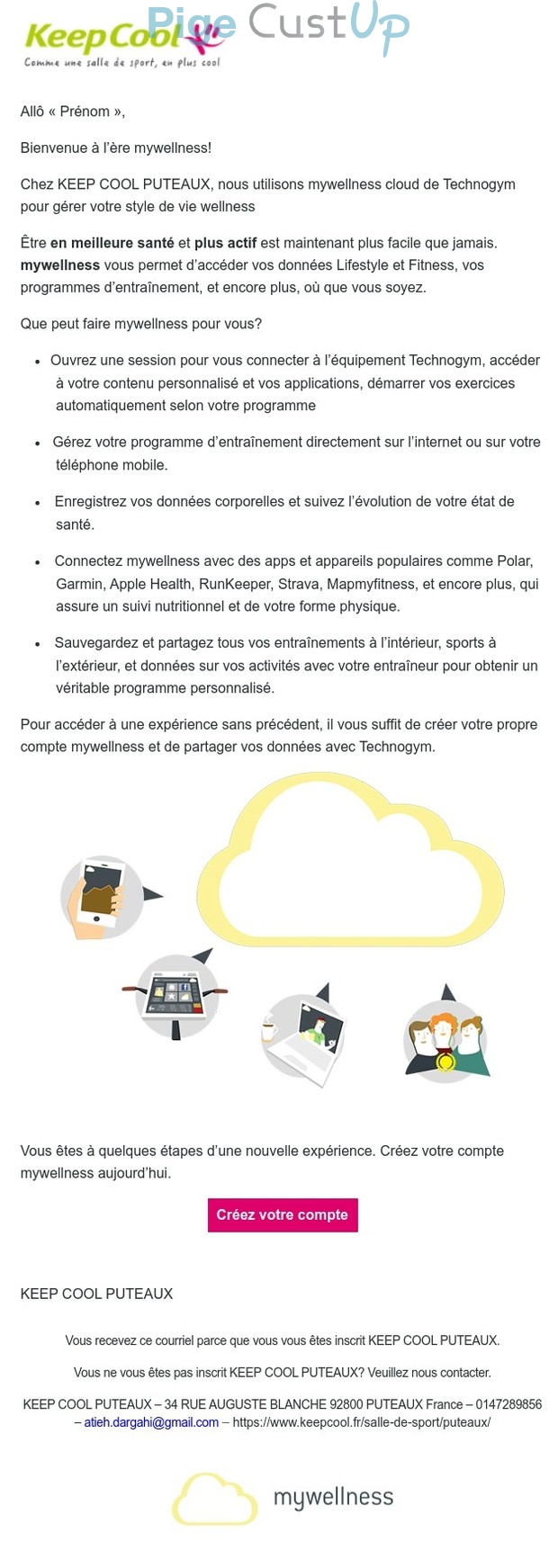 Exemple de Type de media  e-mailing - Keep Cool - Marketing marque - Communication Services - Nouveaux Services
