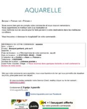 e-mailing - Transactionnels - Confirmation de commande - Aquarelle - 07/2020