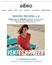 e-mailing - Marketing fidélisation - Incitation au réachat - Marketing Acquisition - Ventes privées - Gémo - 07/2020