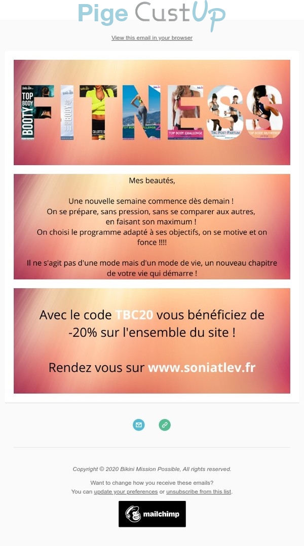 Exemple de Type de media  e-mailing - Sonia Tlev - Marketing Acquisition - Acquisition abonnements - Gratuit - Cadeau - Collecte de données - Acquisition de leads