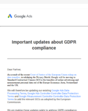 e-mailing - Marketing marque - Contractuel réglementaire - Google - 08/2020