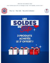 e-mailing - Marketing marque - Communication Produits - Nouveaux produits - Marketing fidélisation - Incitation au réachat - Marketing Acquisition - Ventes flash, soldes, demarque, promo, réduction - Le slip français - 01/2021