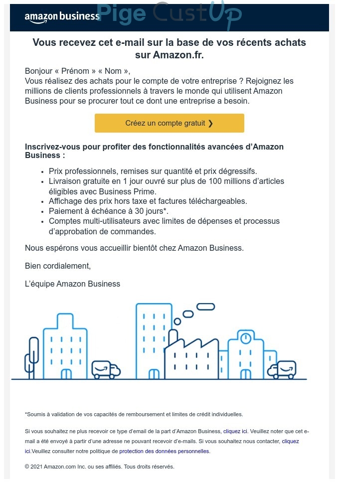 Exemple de Type de media  e-mailing - Amazon - Marketing Acquisition - Acquisition abonnements