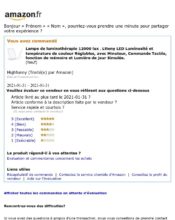 e-mailing - Enquêtes Clients - NPS / Avis clients - Amazon - 02/2021