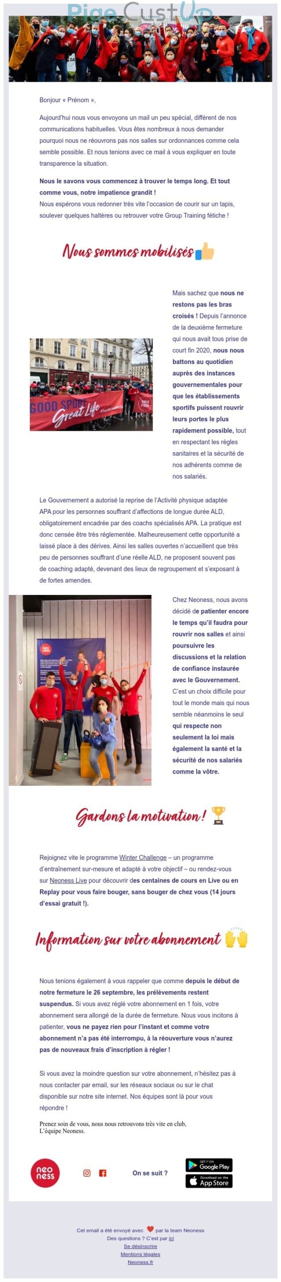 Exemple de Type de media  e-mailing - Neoness - Marketing relationnel - Newsletter