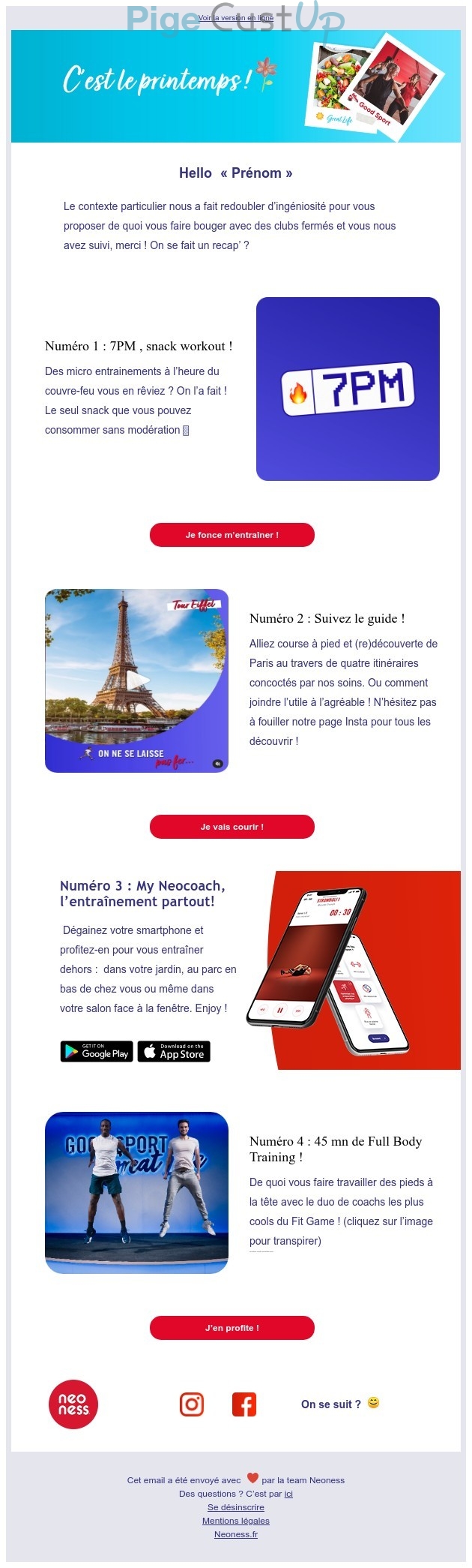 Exemple de Type de media  e-mailing - Neoness - Marketing marque - Communication Produits - Nouveaux produits - Communication Services - Nouveaux Services - Marketing relationnel - Newsletter