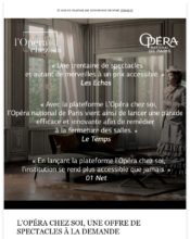 e-mailing - Marketing marque - Communication Produits - Nouveaux produits - Marketing relationnel - Newsletter - Opéra de Paris - 04/2021