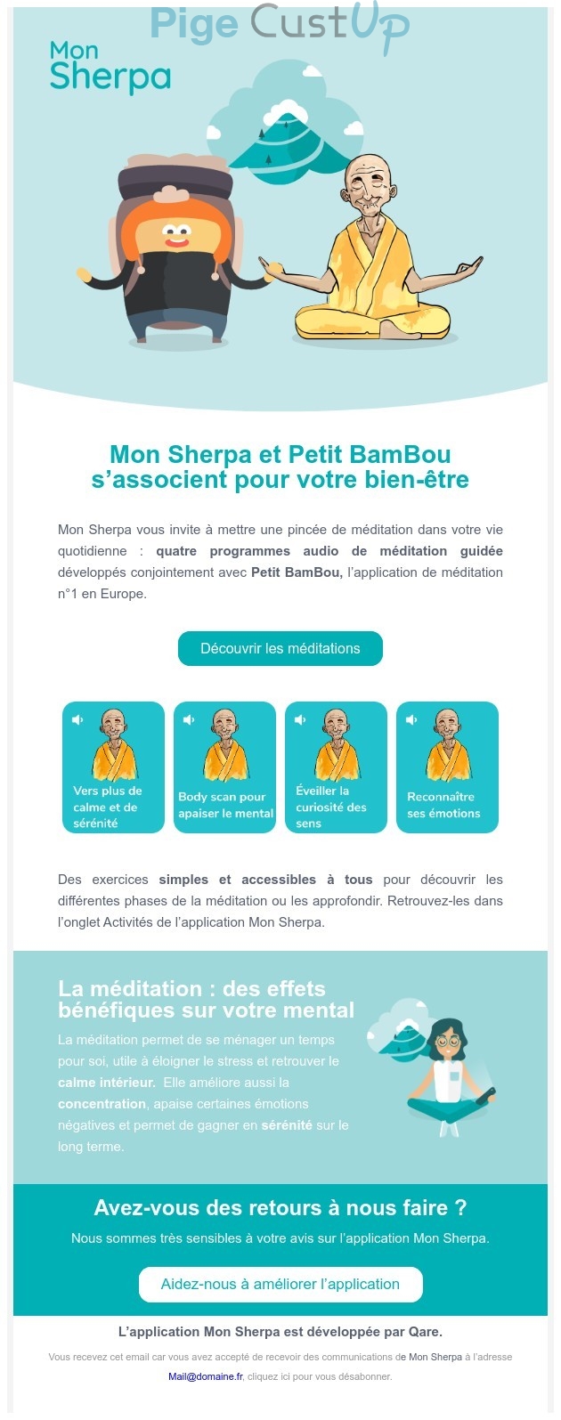 Exemple de Type de media  e-mailing - Mon Sherpa - Marketing relationnel - Newsletter