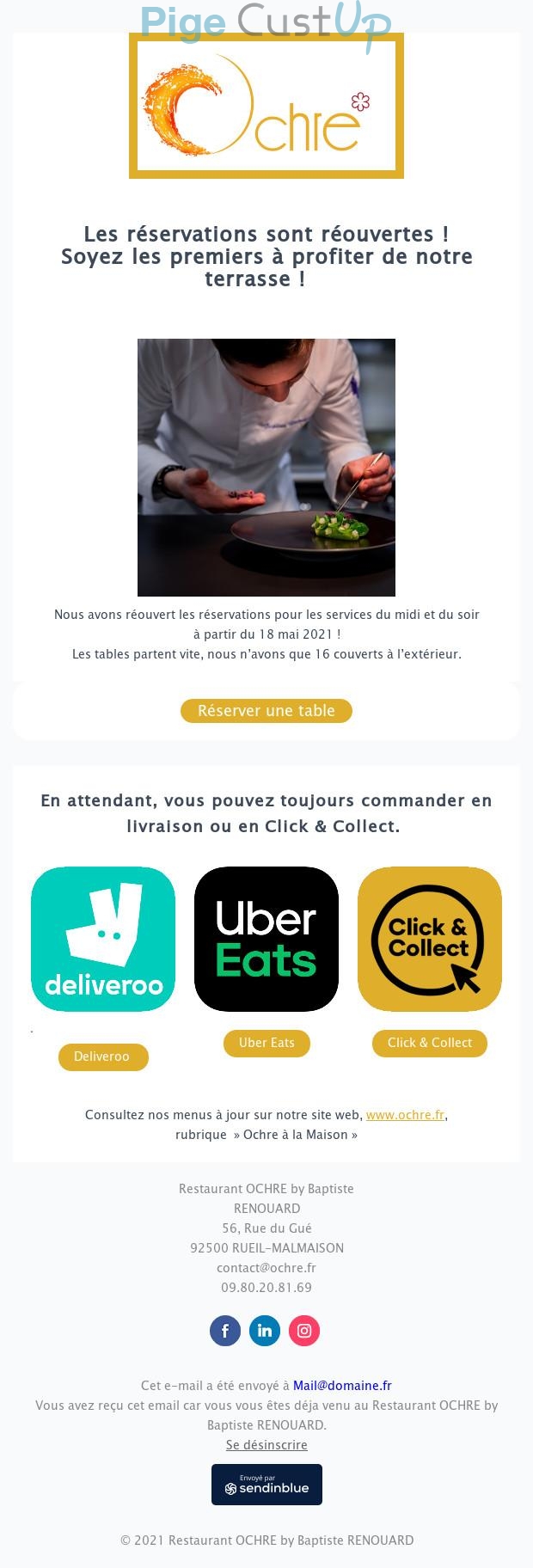 Exemple de Type de media  e-mailing - Ochre - Marketing relationnel - Newsletter