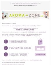 e-mailing - Marketing Acquisition - Derniers jours - Ventes flash, soldes, demarque, promo, réduction - Aroma-Zone - 04/2021