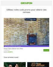 e-mailing - Marketing Acquisition - Panier abandonné - Groupon - 05/2021