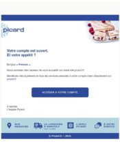 e-mailing - Transactionnels - Confirmation Ouverture de compte - Picard - 05/2021