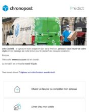 e-mailing - Transactionnels - Suivi de commande Expédition / Livraison - Chronopost - 01/2023