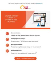 e-mailing - Marketing relationnel - Données clients / RGPD - OuiSncf - 06/2021