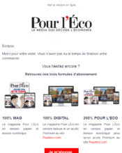 e-mailing - Marketing Acquisition - Panier abandonné - Pour L'Eco - 03/2022