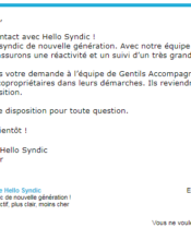 e-mailing - Collecte de données - Acquisition de leads - Hello Syndic - 07/2021