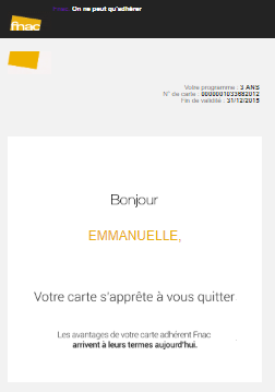 exemple d'emailing programme de fidélité