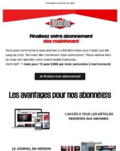 e-mailing - Marketing Acquisition - Panier abandonné - Libération - 03/2022