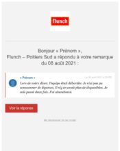 e-mailing - Service Clients - Réclamations - Suivi de demande - Flunch - 08/2022