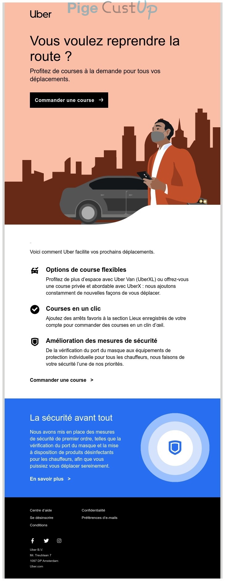 Exemple de Type de media  e-mailing - Uber - Marketing Acquisition - Relance inactifs