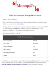 e-mailing - Transactionnels - Confirmation abonnement - Monoprix - 08/2021