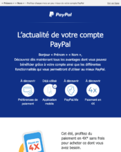 e-mailing - Marketing marque - Communication Produits - Nouveaux produits - Communication Services - Nouveaux Services - Marketing fidélisation - Incitation au réachat - Paypal - 08/2021