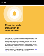 e-mailing - Marketing marque - Contractuel réglementaire - Uber - 08/2021