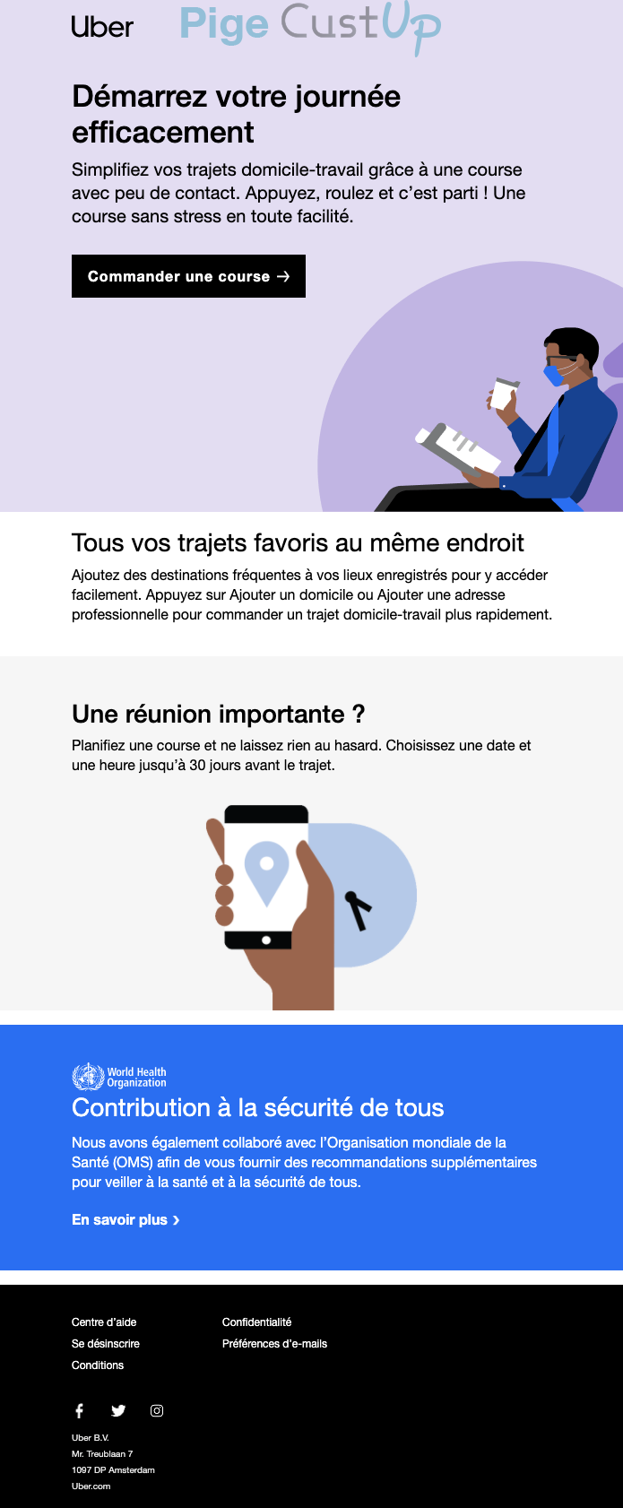 Exemple de Type de media  e-mailing - Uber - Marketing fidélisation - Incitation au réachat