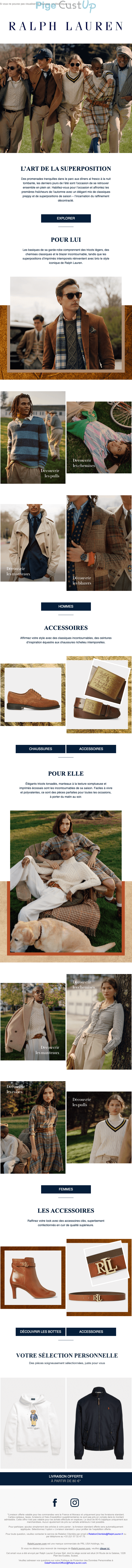 Exemple de Type de media  e-mailing - Ralph Lauren - Marketing relationnel - Newsletter